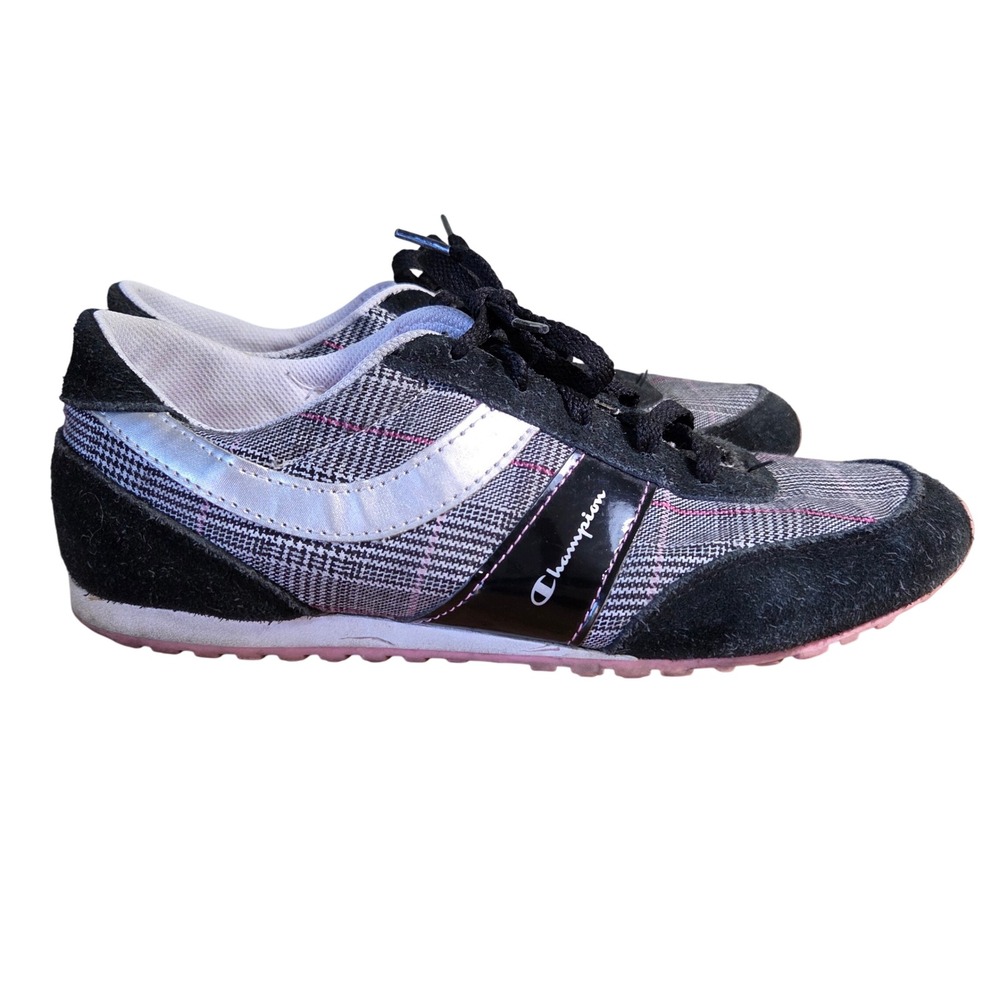 Champion Womens Plaid Sneakers Trainers Pink Low Top 9 Y2k 2000s Bratz Preppy